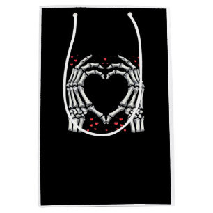 Skeleton Hand Heart Valentines Day Funny Couple Medium Gift Bag
