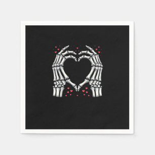 Skeleton Hand Heart Valentines Day Funny Couple Napkins