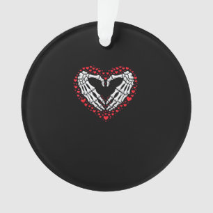 Skeleton Hand Heart Valentines Day Funny Couple Ornament