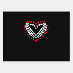 Skeleton Hand Heart Valentines Day Funny Couple Sign