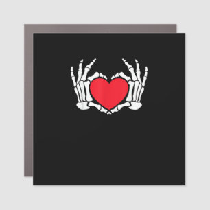 Skeleton Hand Heart Valentines Day Funny Meme Car Magnet