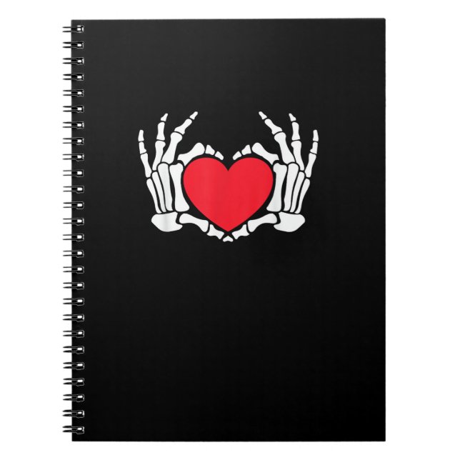 Skeleton Hand Heart Valentines Day Funny Meme Notebook (Front)
