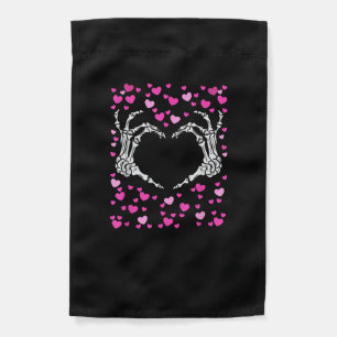 Skeleton Hand Heart Valentines Day Funny Viral Garden Flag