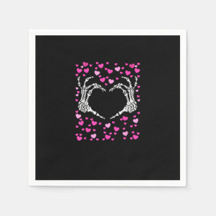 Skeleton Hand Heart Valentines Day Funny Viral Napkins