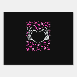 Skeleton Hand Heart Valentines Day Funny Viral Sign