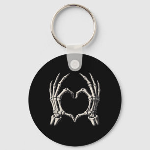 Skeleton Hand Heart Xray Retro Funny Halloween Cos Keychain
