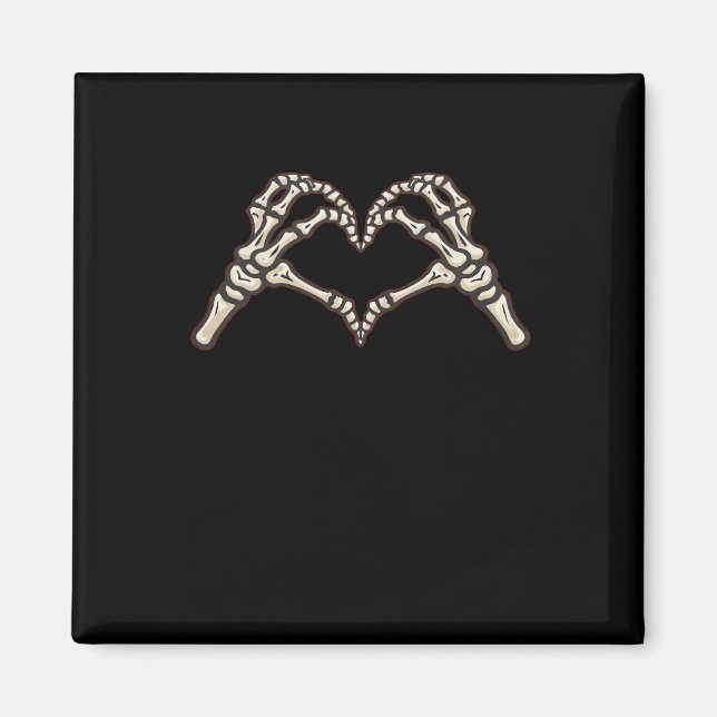 Skeleton Hand Hearts Design Magnet (Front)