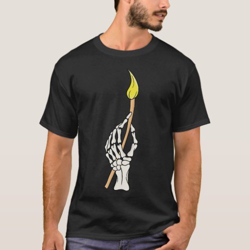 Skeleton hand holding a paintbrush T_Shirt