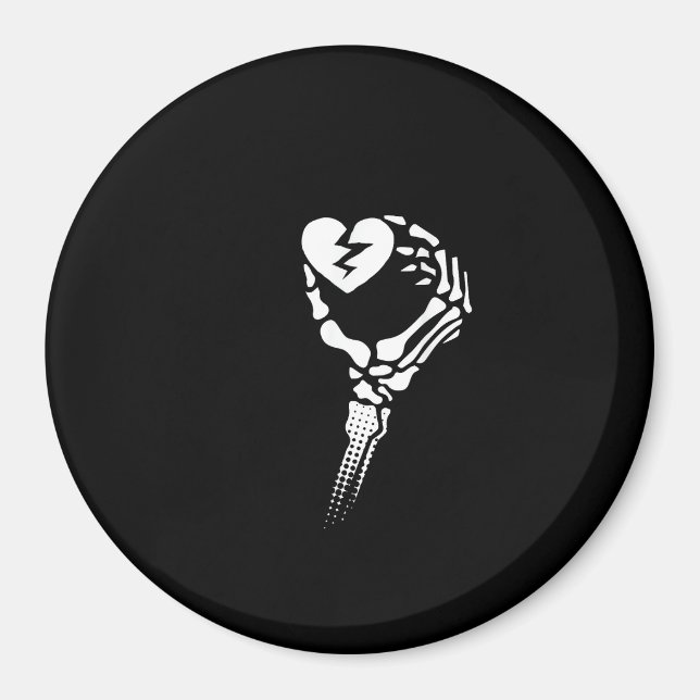 Skeleton Hand Holding Heart Simple Expression Magnet (Front)