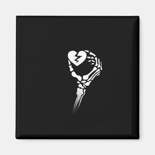 Skeleton Hand Holding Heart Simple Expression Magnet (Front)