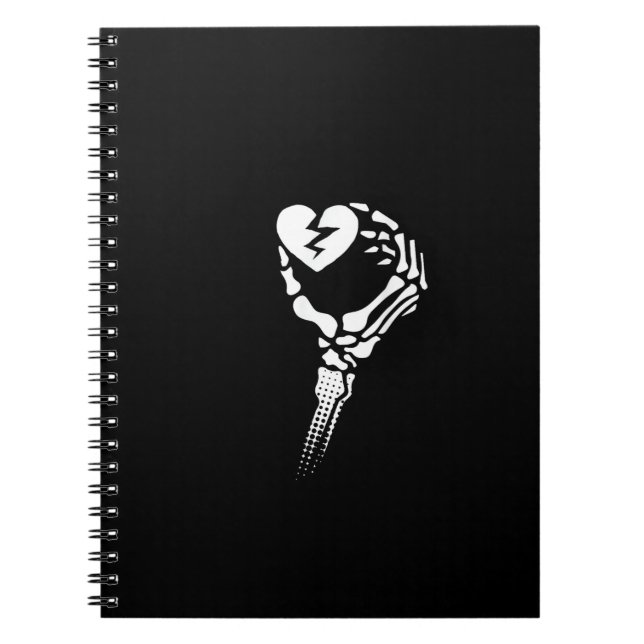 Skeleton Hand Holding Heart Simple Expression Notebook (Front)