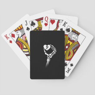 Skeleton Hand Holding Heart Simple Expression Poker Cards