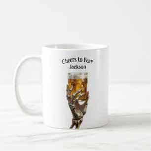 Skeleton Hand Lifting Beer Glass Halloween Coffee Mug