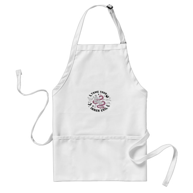 Skeleton Hand Making Heart Minimal Design Adult Apron (Front)