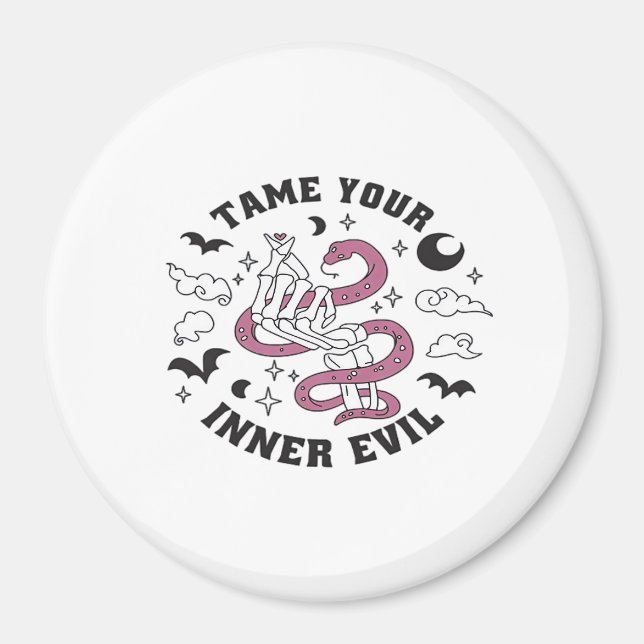 Skeleton Hand Making Heart Minimal Design Magnet (Front)