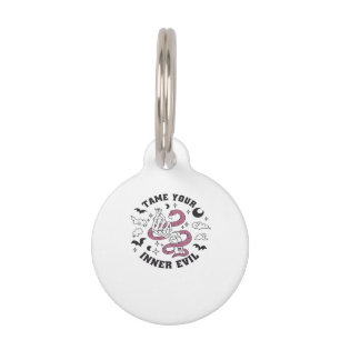 Skeleton Hand Making Heart Minimal Design Pet ID Tag