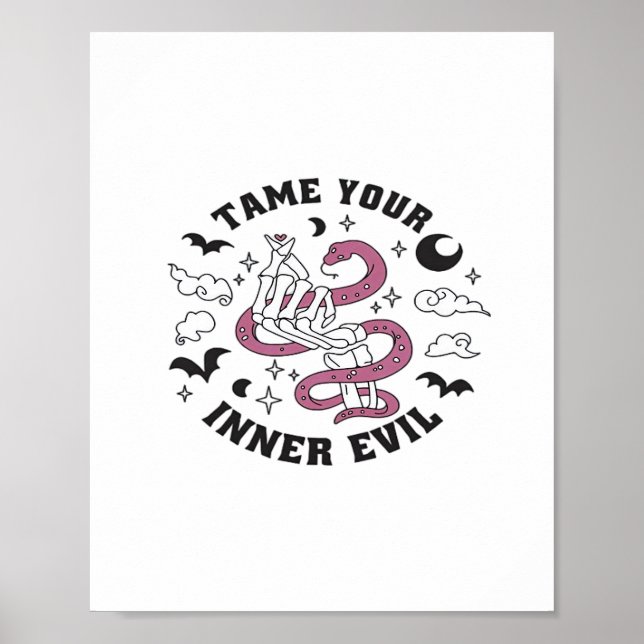 Skeleton Hand Making Heart Minimal Design Poster (Front)