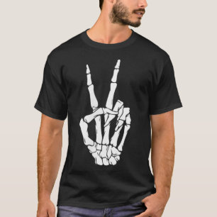 Skeleton Hand Making Peace Sign, Hand Showing Peac T-Shirt