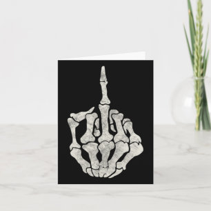 Skeleton Hand Middle Finger For Off Vintage Skull Card