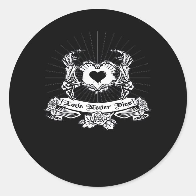 Skeleton Hand Minimal Linework Classic Round Sticker (Front)
