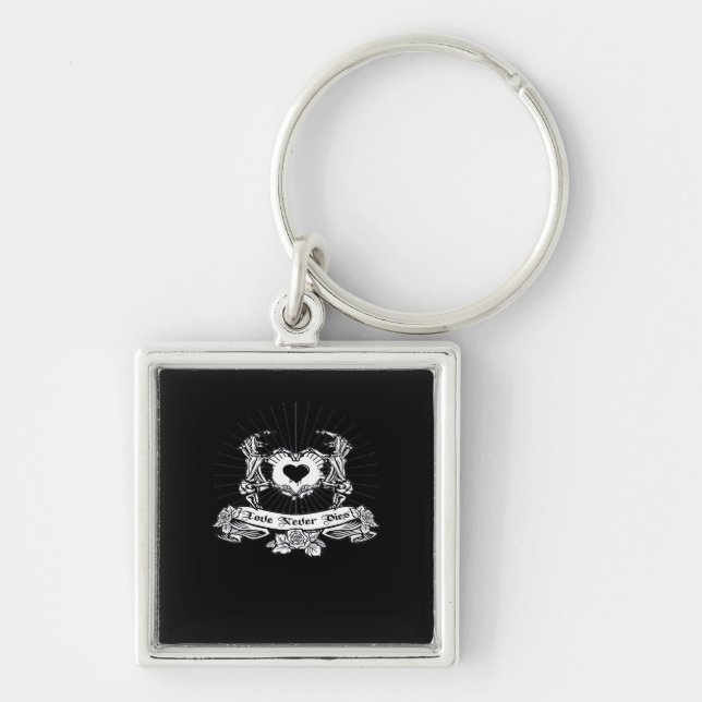 Skeleton Hand Minimal Linework Keychain (Front)