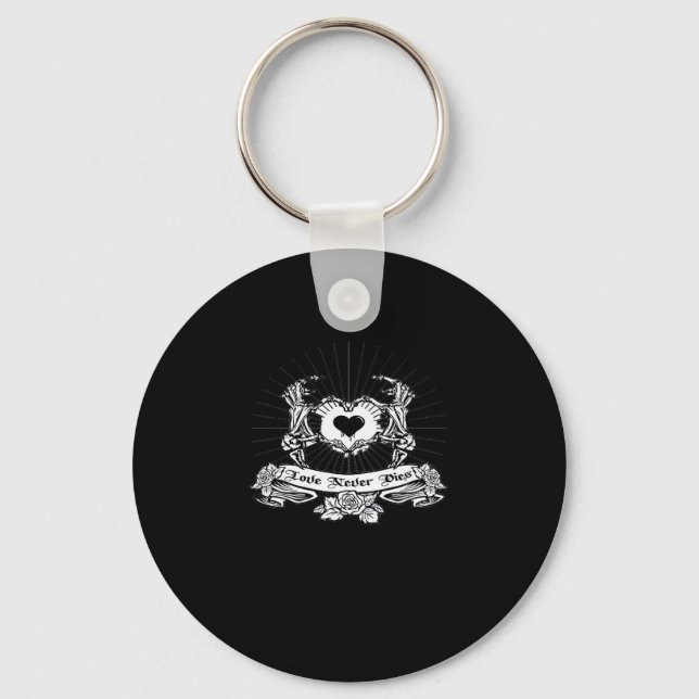 Skeleton Hand Minimal Linework Keychain (Front)