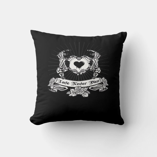 Skeleton Hand Minimal Linework Throw Pillow (Front)