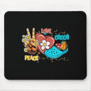 Skeleton Hand Peace Love-crocs Family Xmas Pyjama  Mouse Pad