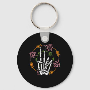 Skeleton Hand Peace Pocket Halloween Costume Men W Keychain