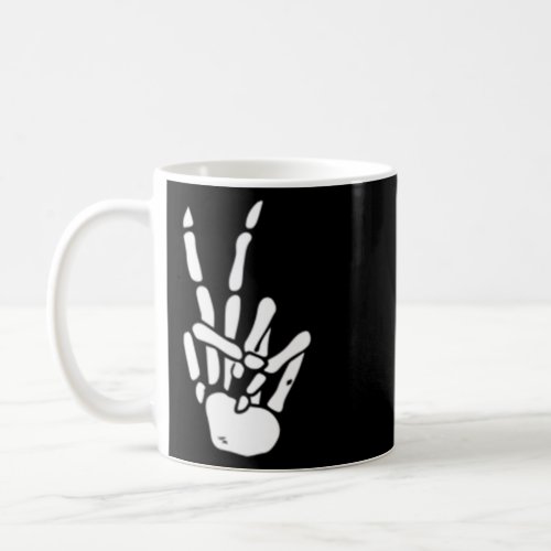 Skeleton Hand Peace Sign Bones  Coffee Mug
