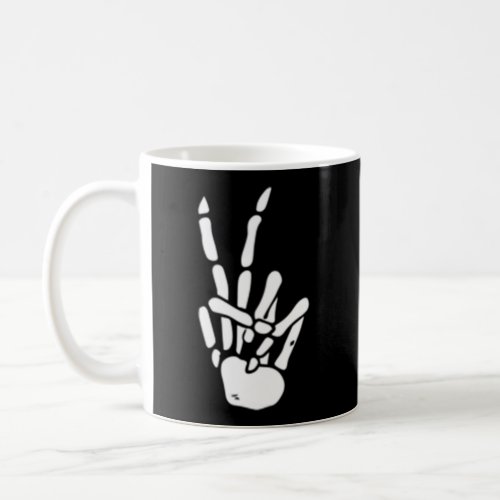 Skeleton Hand Peace Sign Bones  Coffee Mug