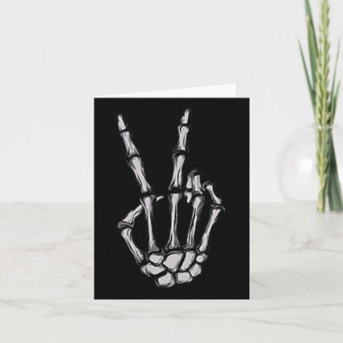 Skeleton Hand Peace Sign Funny Pocket Halloween Pe Card