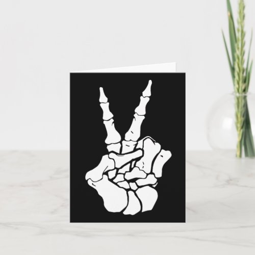 Skeleton Hand Peace Sign Halloween  Card