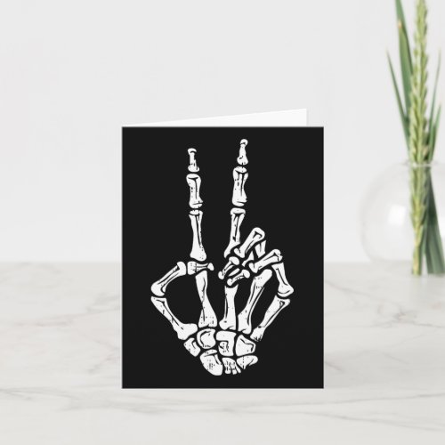 Skeleton Hand Peace Sign Halloween Costume Bones  Card