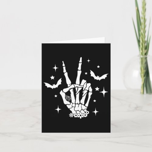 Skeleton Hand Peace Sign Halloween Costume  Card