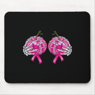 Skeleton Hand Pumpkin Breast Cancer Halloween Wome Mouse Pad