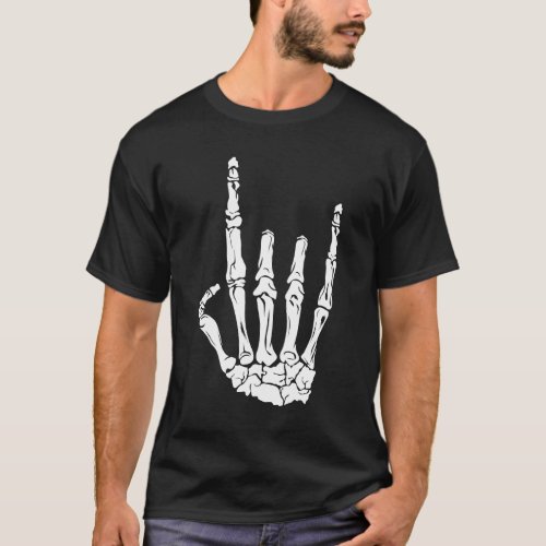Skeleton Hand Rock Concert Lover T_Shirt