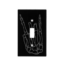 Skeleton Hand Rock Star Black Cool Light Switch Cover