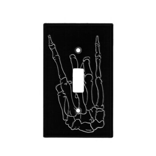 Skeleton Hand Rock Star Black Cool Light Switch Cover