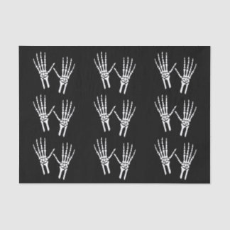 Skeleton Hand Silhouettes On Black Halloween Tissue Paper