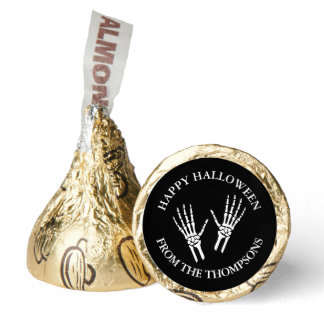 Skeleton Hand Silhouettes On Black Happy Halloween Hershey®'s Kisses®