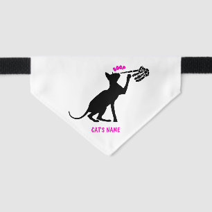 Skeleton Hand Sphynx Cat Nose Boop Personalized Pet Bandana Collar