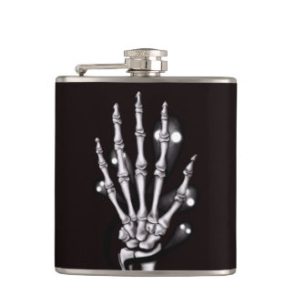 Skeleton Hand Spooky Goth Anatomy Flask