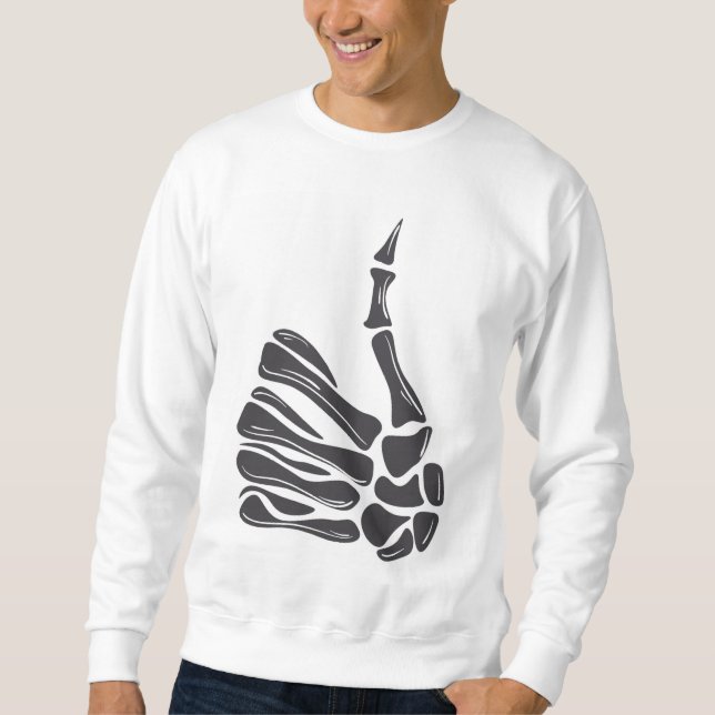 Skeleton Hand Thumbs Up Sweatshirt (Front)