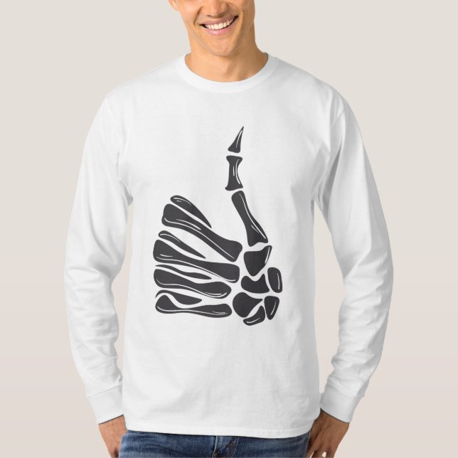 Skeleton Hand Thumbs Up T-Shirt (Front)