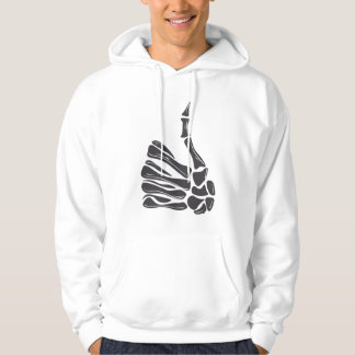 Skeleton Hand Thumbs Up White Hoodie