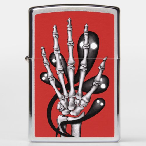 Skeleton Hand With Creepy Ghosts Zippo Lighter