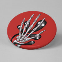 Skeleton Hand With Ghosts Button