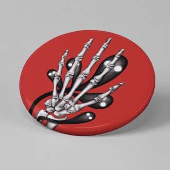 Skeleton Hand With Ghosts Button by borianag at Zazzle