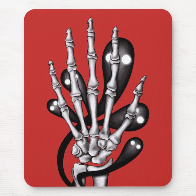 Skeleton Hand With Ghosts Mouse Pad (Front)